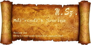 Márcsák Szorina névjegykártya
